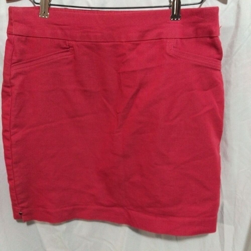 Croft & Barrow Woman Skirt Size 6 Knee Length Red Small Side Slits
